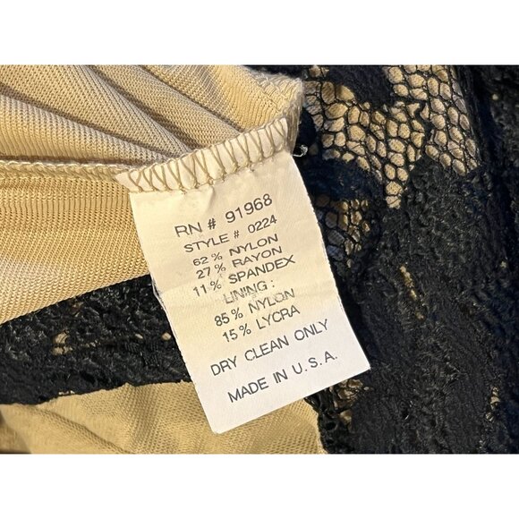 Belly Basics Sheath Dress Floral Lace Overlay V-Neck Sleeveless Black Size P - Picture 6 of 6